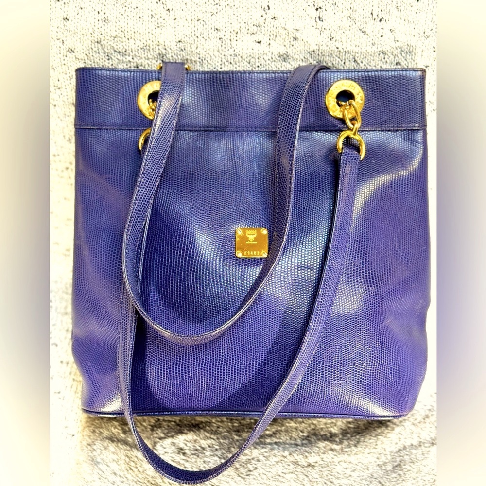 MCM Leather Shoulder Bag Cobalt Blue!